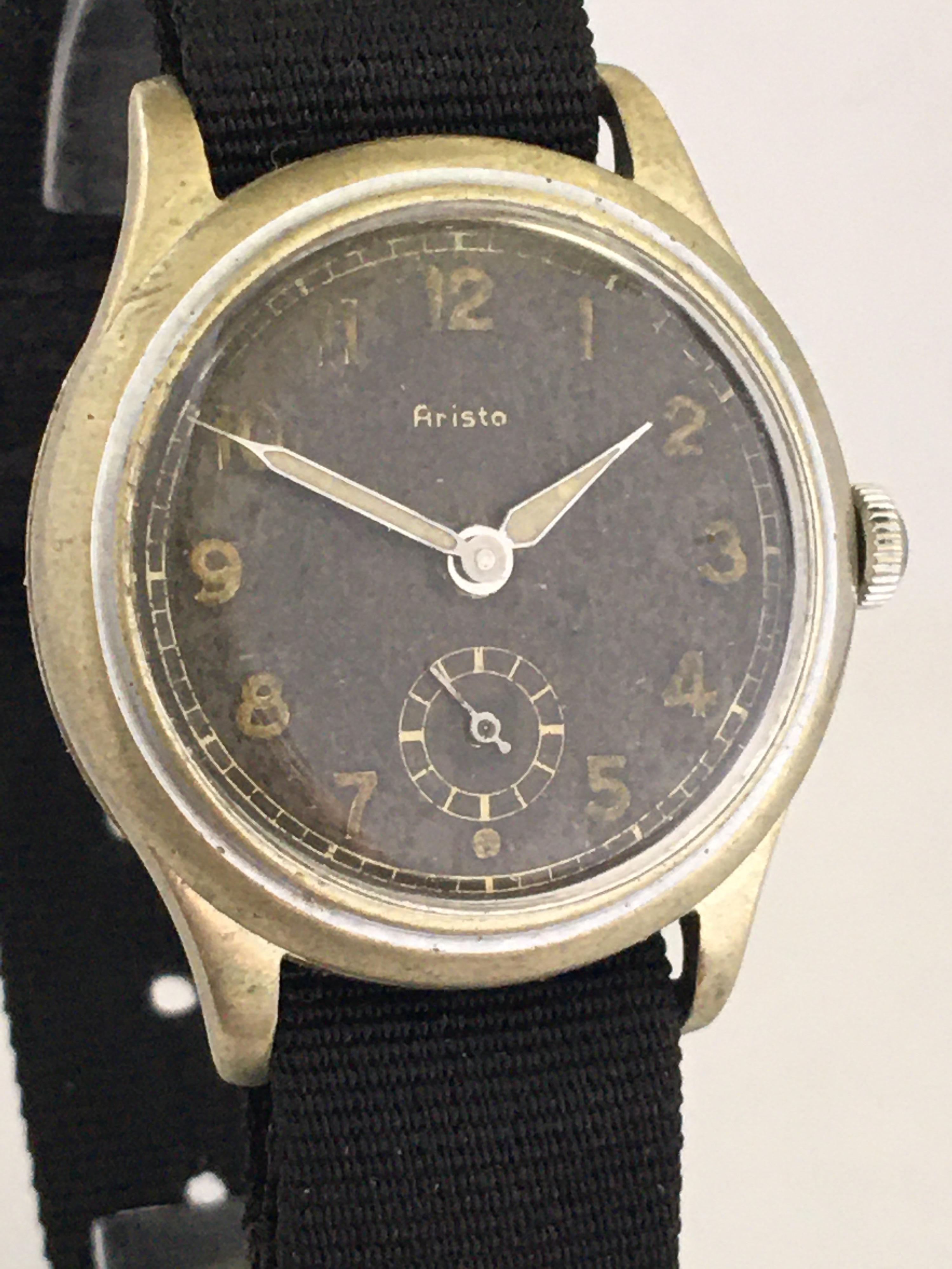 Vintage 1950s Black Dial Watch For Sale 3
