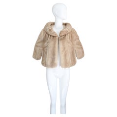 Vintage 1950's Blonde Mink Cape Tiered Collar Shoulder Cape UK 8-14 US 4-10