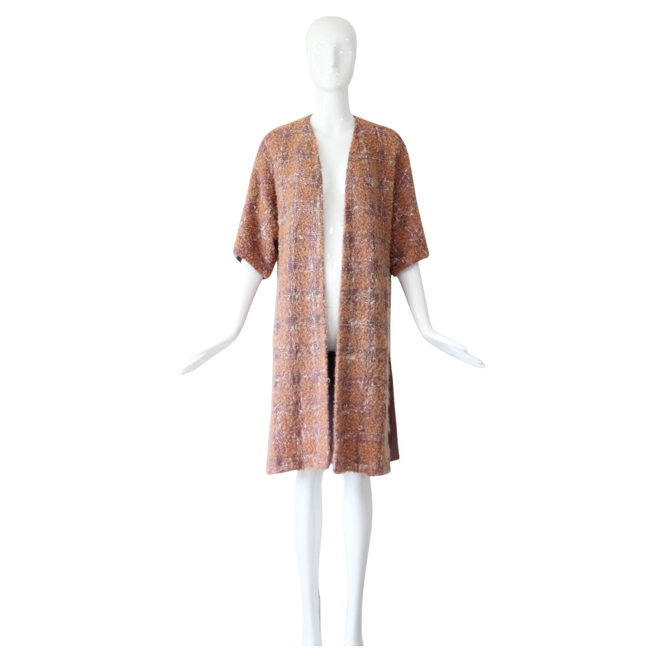 Vintage 1950's Bouclé Wool Duster Coat 1950's Apricot Wool Coat UK 14 US 10