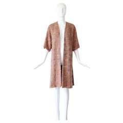 Vintage 1950's Bouclé Wool Duster Coat 1950's Apricot Wool Coat UK 14 US 10