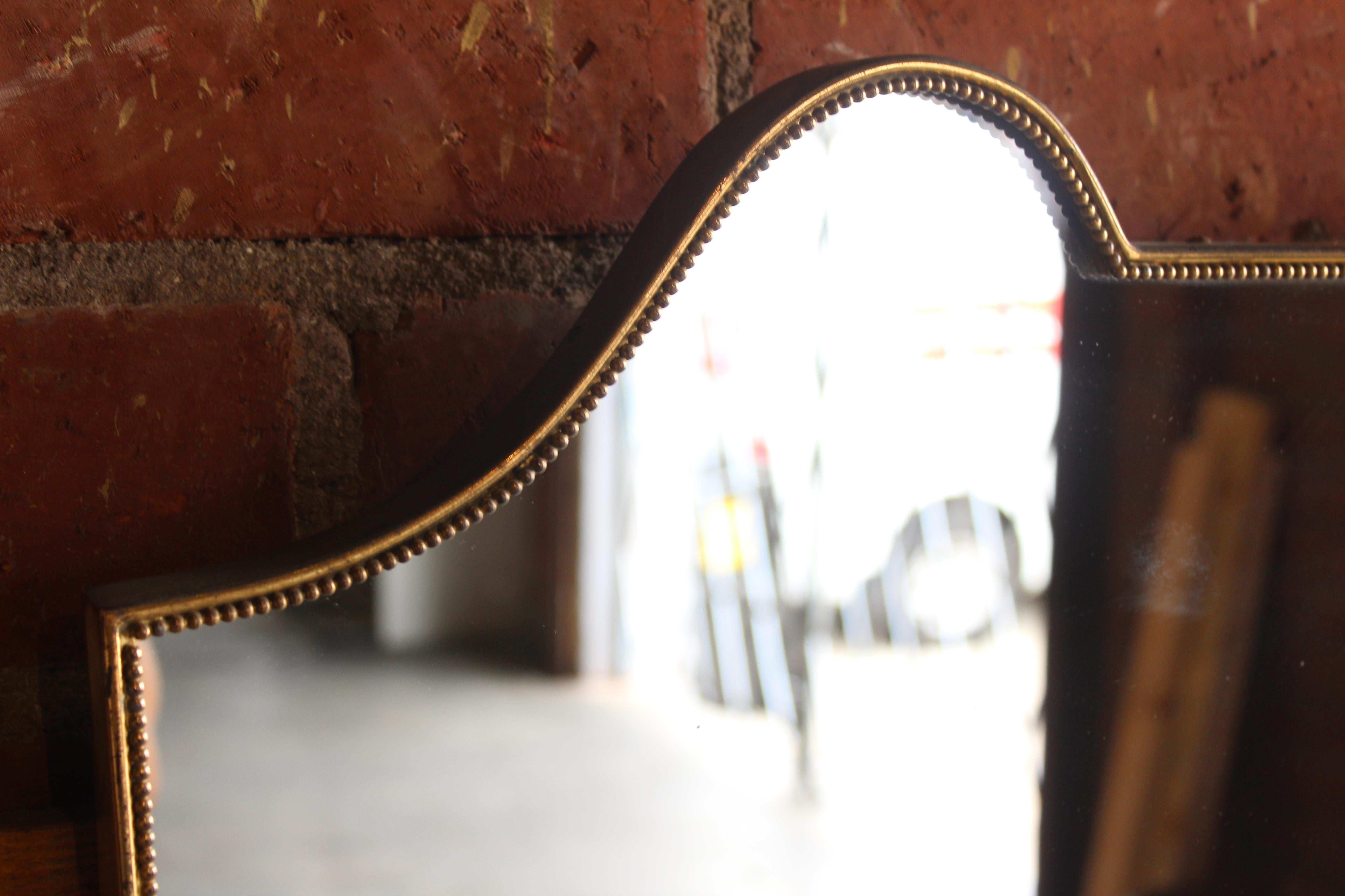 Vintage 1950s Brass Framed Italian Wall Mirror 2
