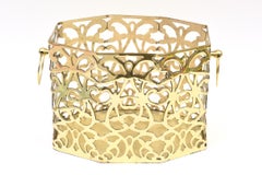 Vintage 1950's Brass Indoor Plant or Orchid Vessel Planter With Scrolled Design