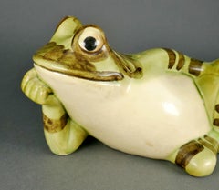 Vintage 1950's Brush McCoy Ceramic Recumbent Friendly Frog Garden Figurine