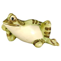 Vintage 1950's Brush McCoy Ceramic Recumbent Friendly Frog Garden Figurine