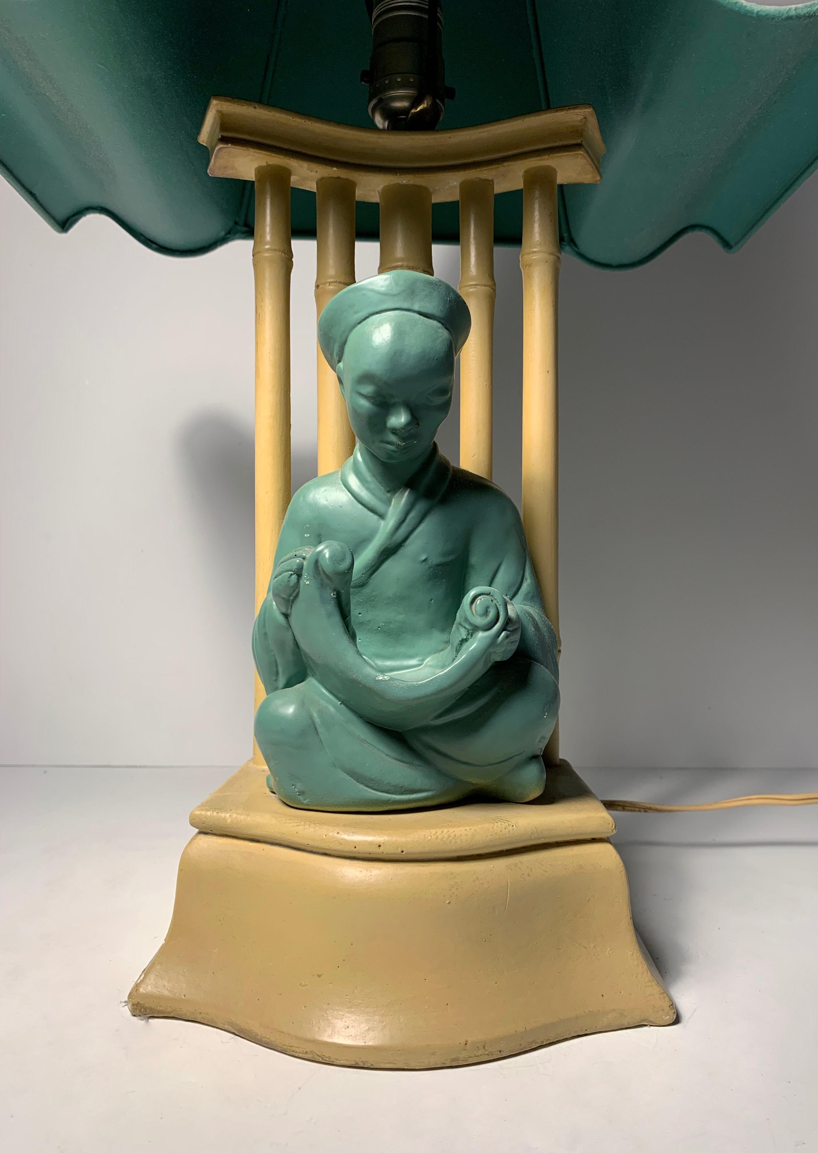 Buddha-Lampe im Vintage-Stil von James Mont, 1950er Jahre (amerikanisch) im Angebot