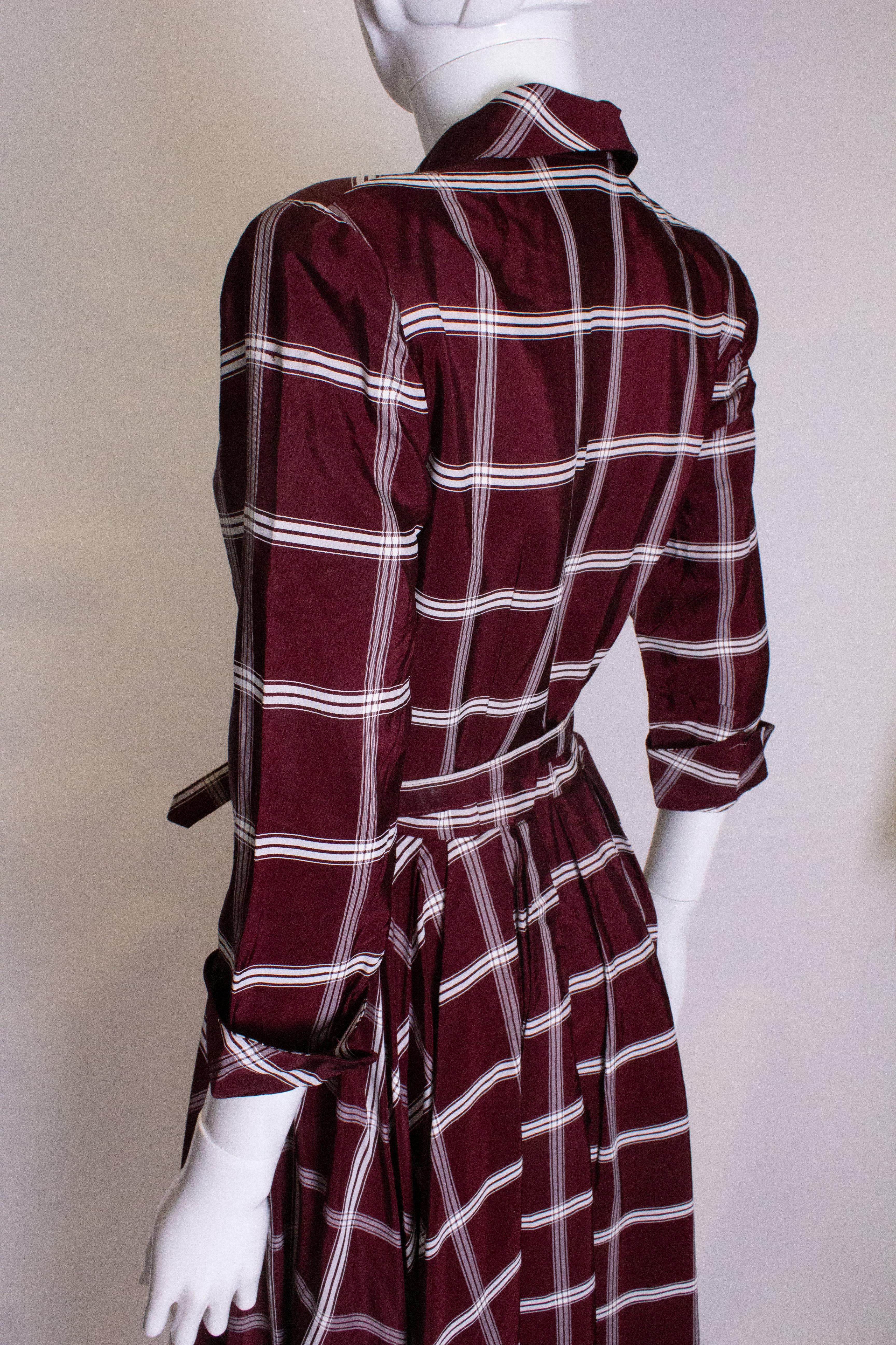 burgundy shirt dress