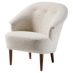 Vintage 1950s Carl Malmsten Armchair in Boucle Fabric