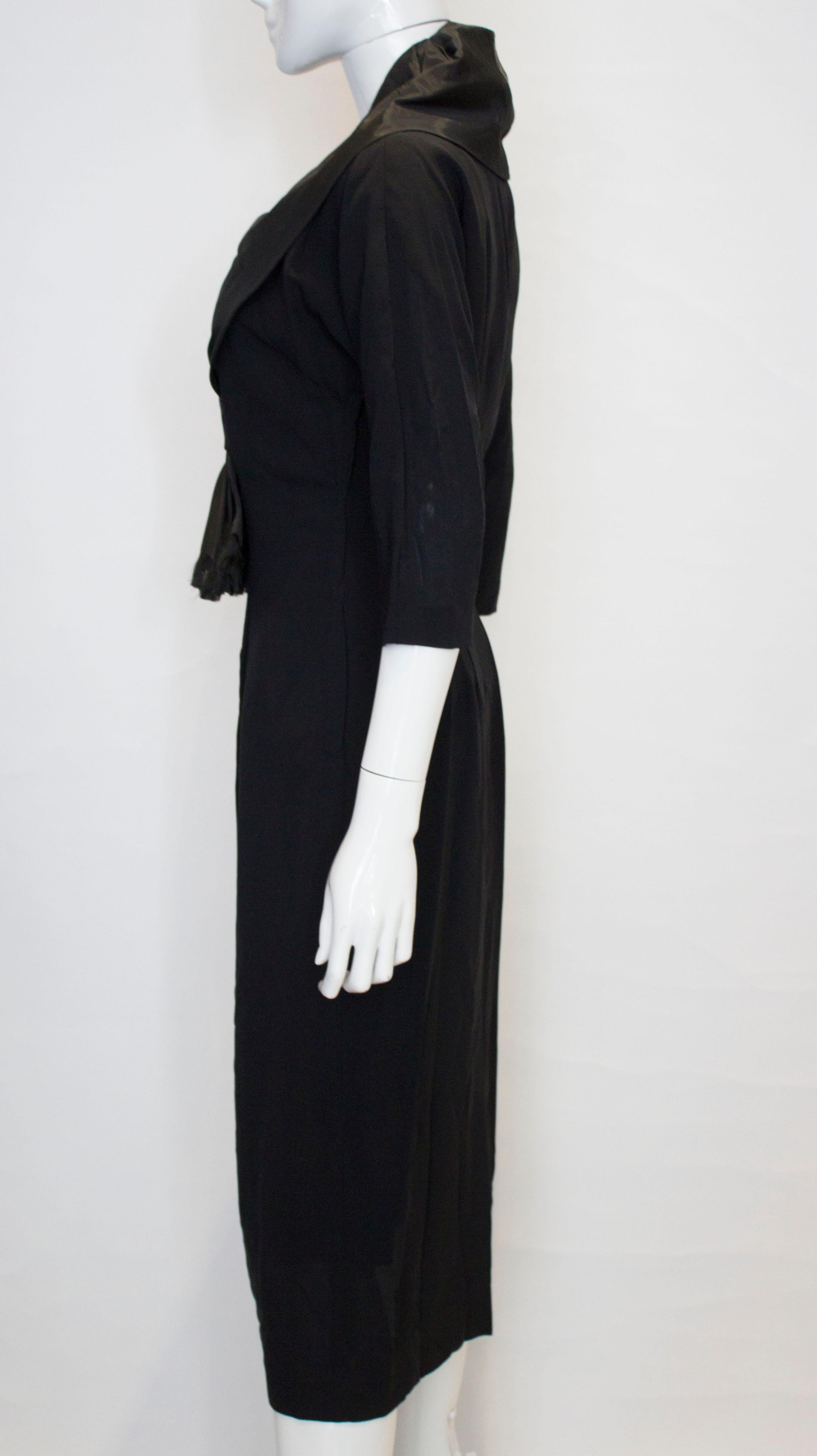Vintage 1950s Cinch Cocktail Dress For Sale 1