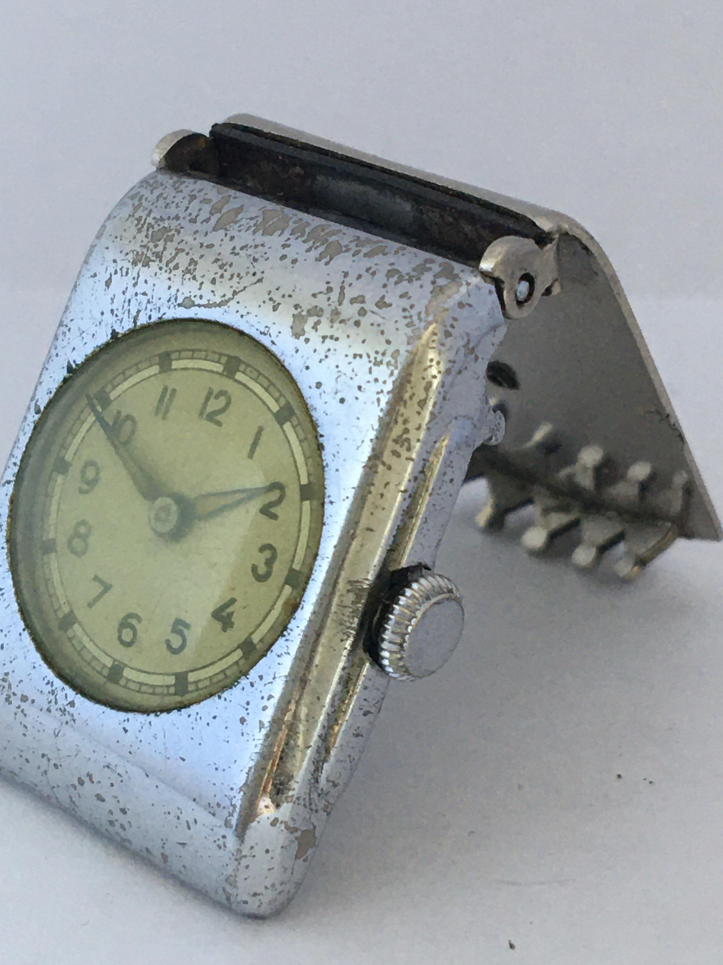 Vintage 1950s Clip-On / Brooch Mechanical Watch For Sale 7