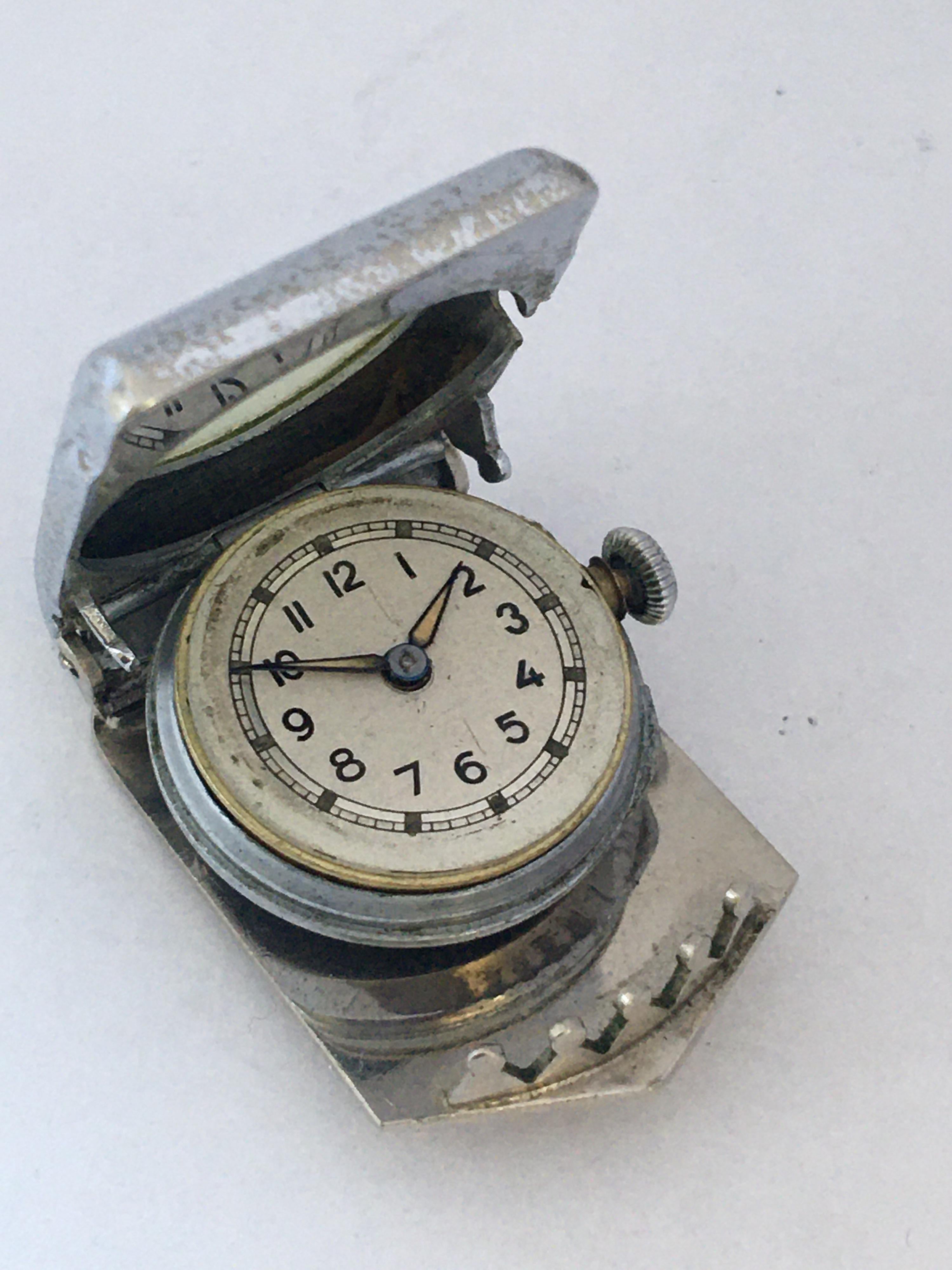 Vintage 1950s Clip-On / Brooch Mechanical Watch For Sale 1