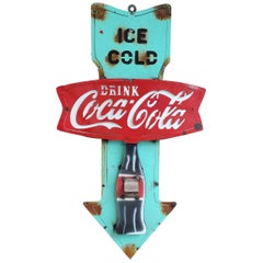 Vintage 1950s Coca Cola Wall Hinging Bottle Opener Sign