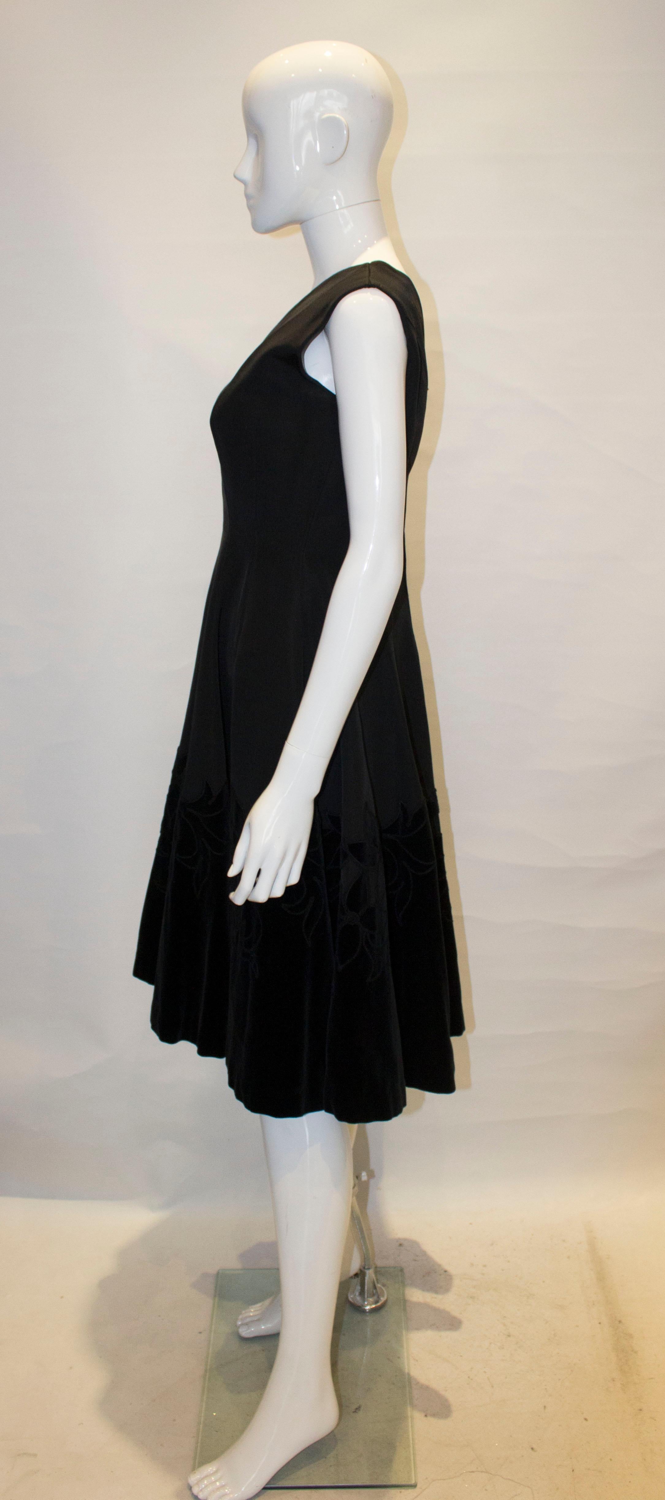 Black Vintage 1950s Cocktail Dress For Sale