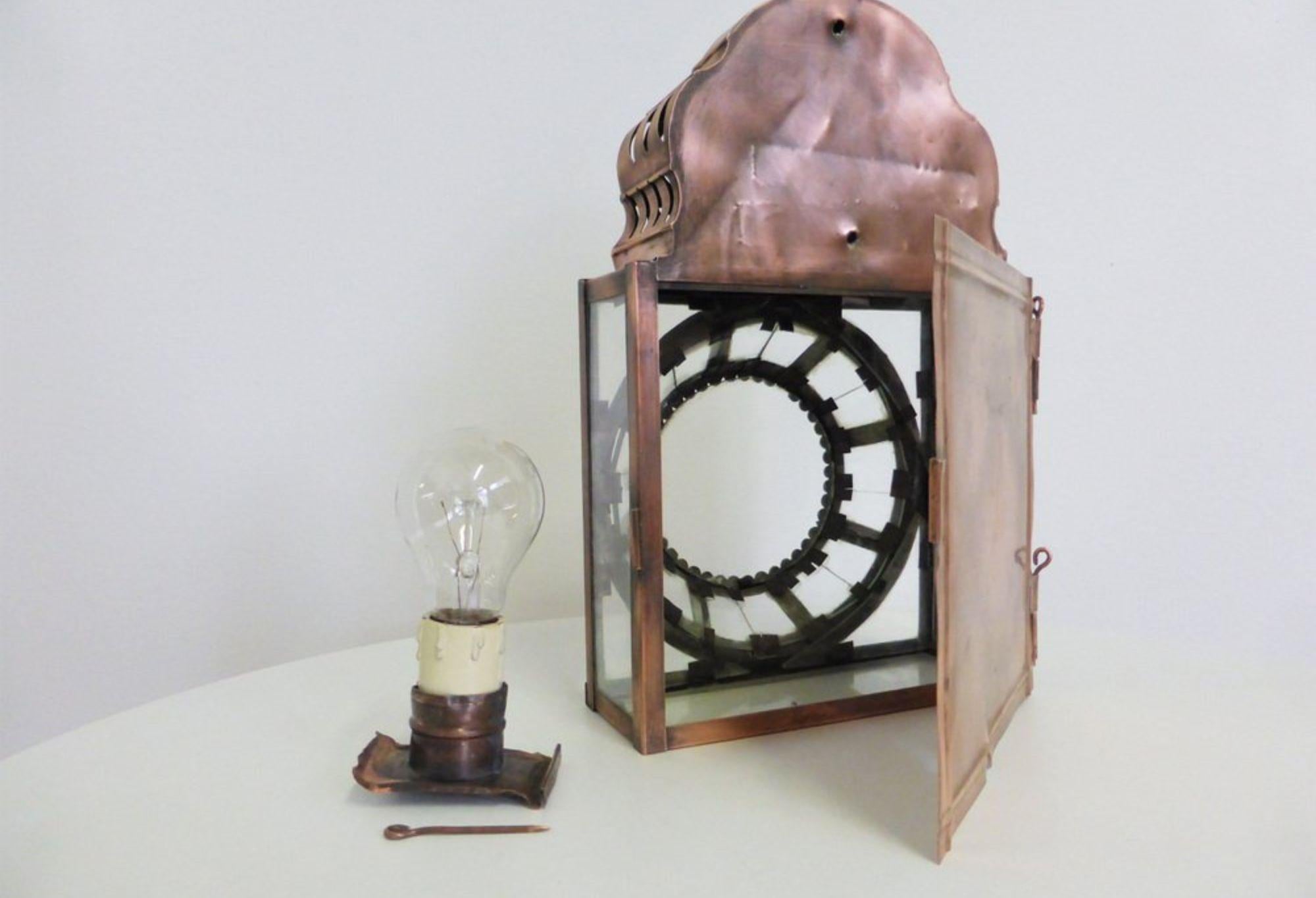 Vintage 1950s Copper Lanterns - Unique Patina & Retro Charm For Sale 5