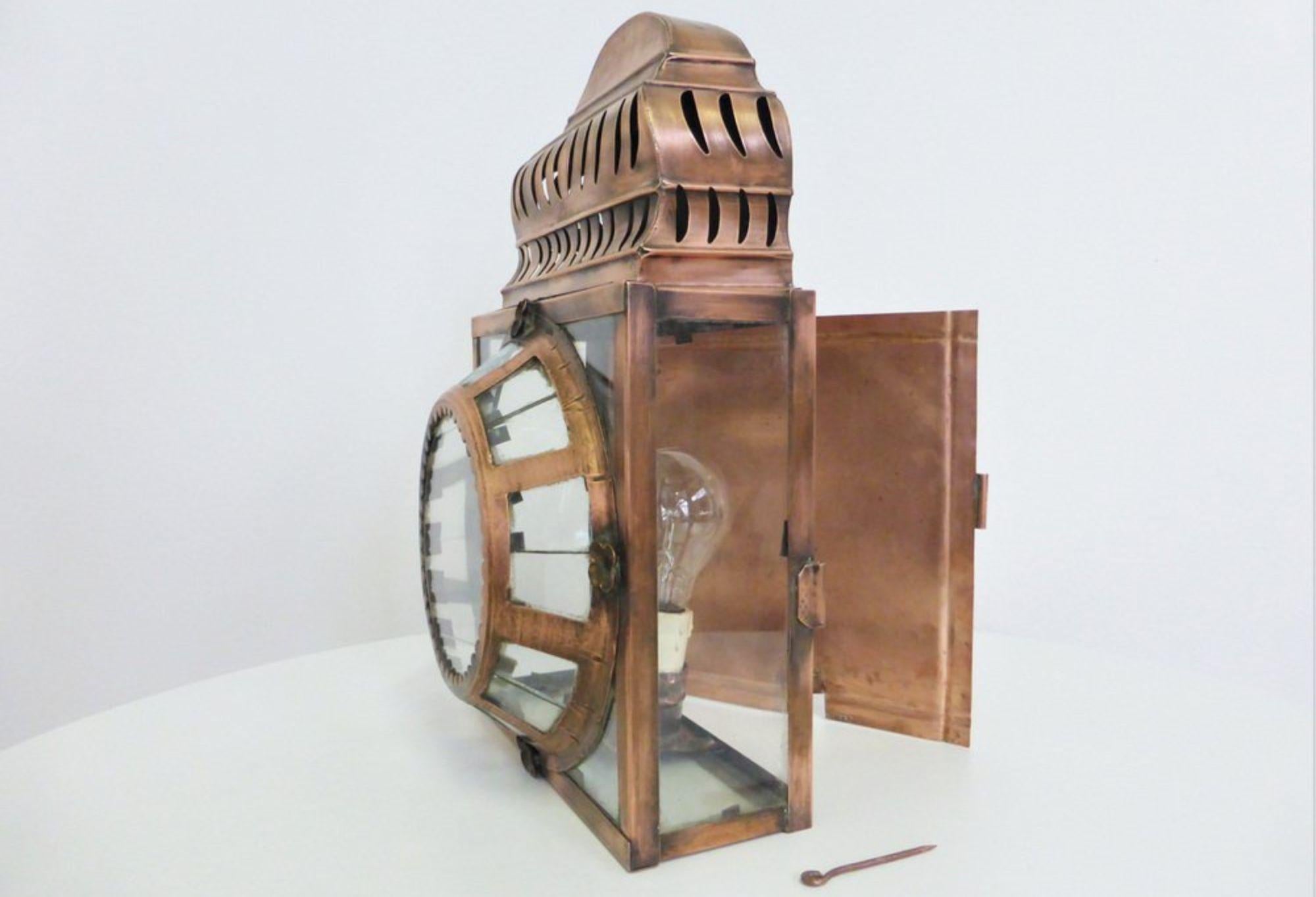 Vintage 1950s Copper Lanterns - Unique Patina & Retro Charm For Sale 15