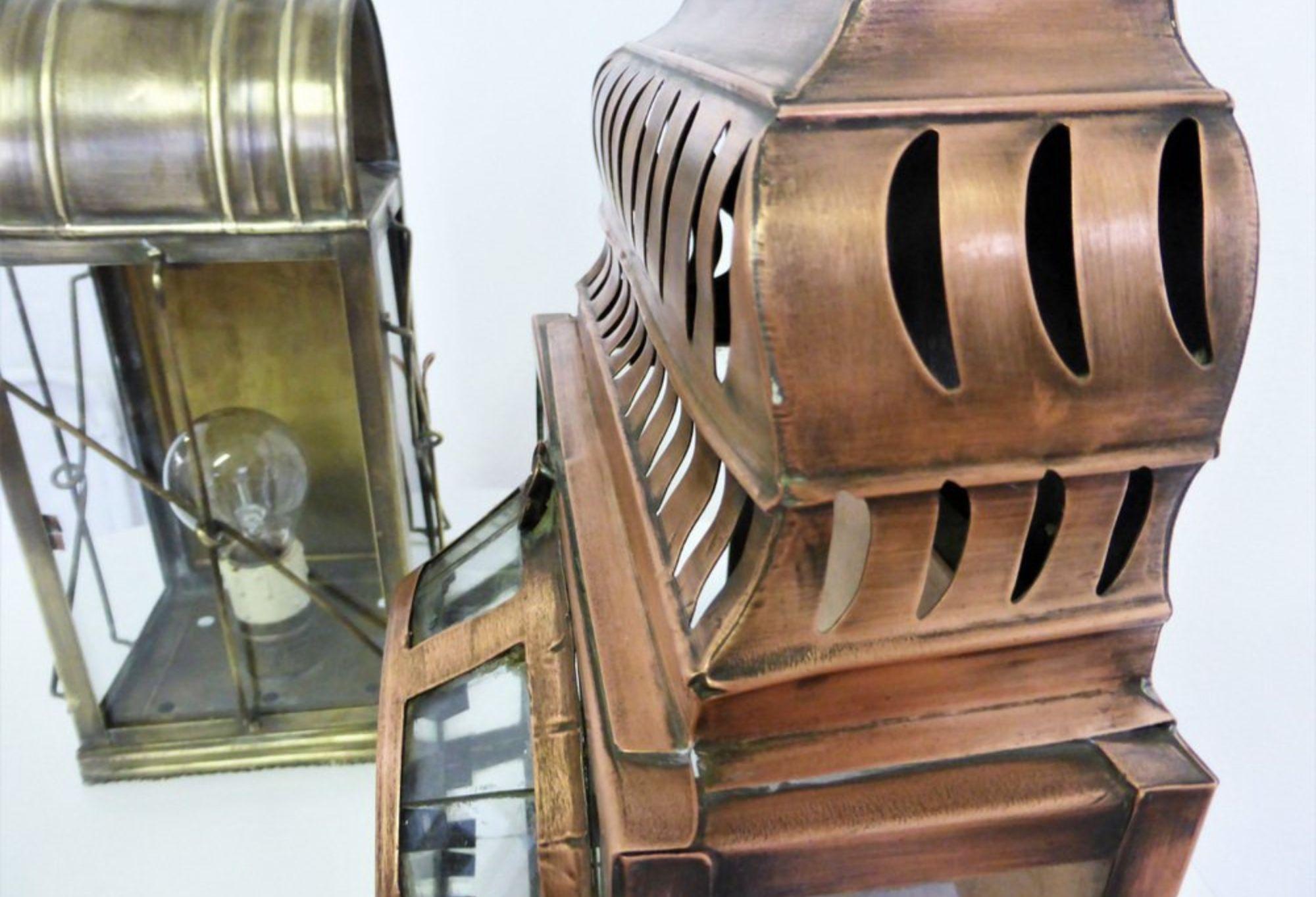 Mid-20th Century Vintage 1950s Copper Lanterns - Unique Patina & Retro Charm For Sale