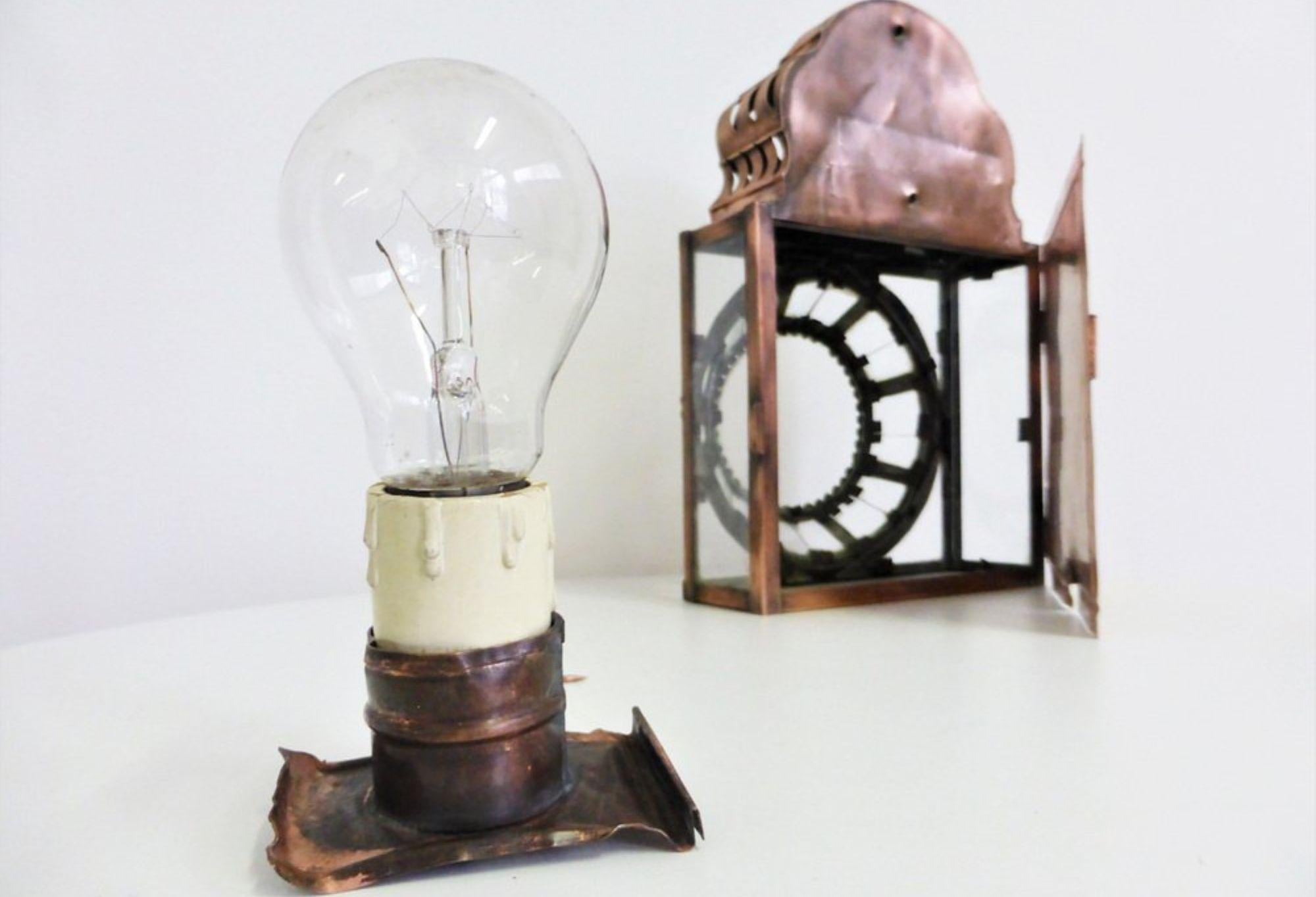 Vintage 1950s Copper Lanterns - Unique Patina & Retro Charm For Sale 2