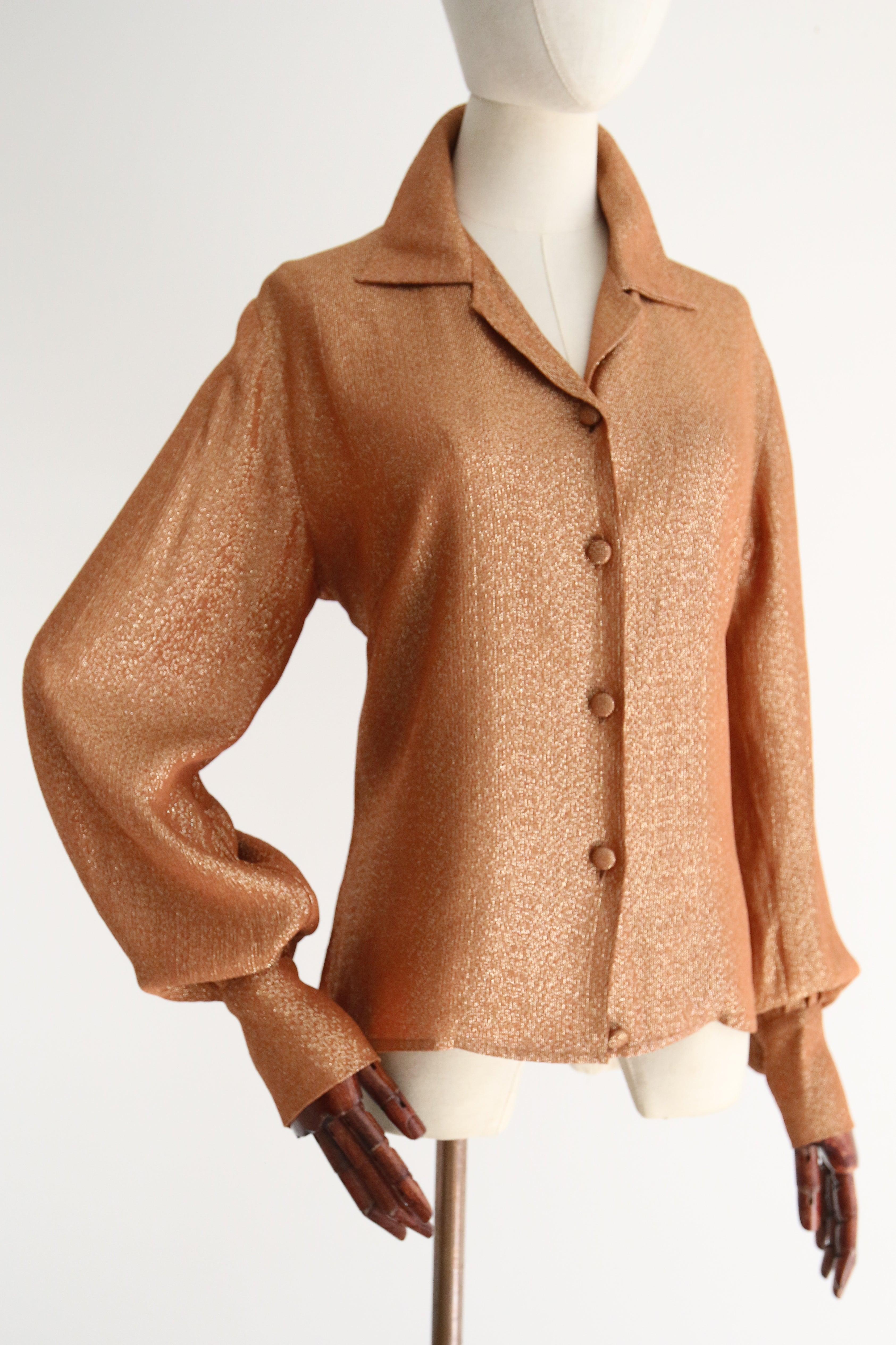 Blusa vintage de lúrex coral e hilo de oro de los años 50 top original de lúrex de los años 50 UK 14 en Bueno estado para la venta en Cheltenham, GB