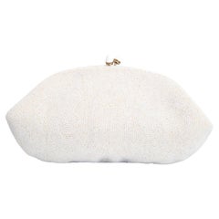 Vintage 1950s cream beaded purse 1950s cream beaded clutch bag evening bag