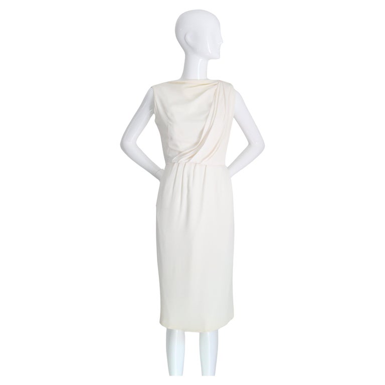 Vintage 1950's Cream Pleated and Draped Dress Fifties Wiggle Dress UK 8 US 4 For Sale at 1stDibs Vintage 1950's Cream Pleated and Draped Dress Fifties Wiggle Dress UK 8 US 4 For Sale at 1stDibs