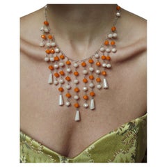 Retro 1950s CRYSTAL WATERFALL NECKLACE