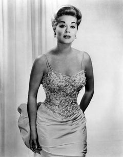 Archival 1950s Custom Couture Beaded Jeweled Ivory Silk Hourglass Back-Bow Gown