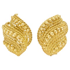 Vintage 1950s David Webb Gold Earrings