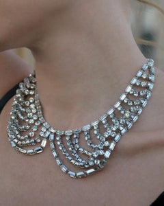 VINTAGE 1950s DIAMANTÉ COLLAR NECKLACE (Weiss)