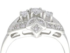 Vintage 1950s Diamond and White Gold Cocktail Ring