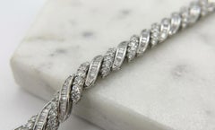 Vintage 1950s Diamond Bracelet  13.00 CTW  18K White Gold