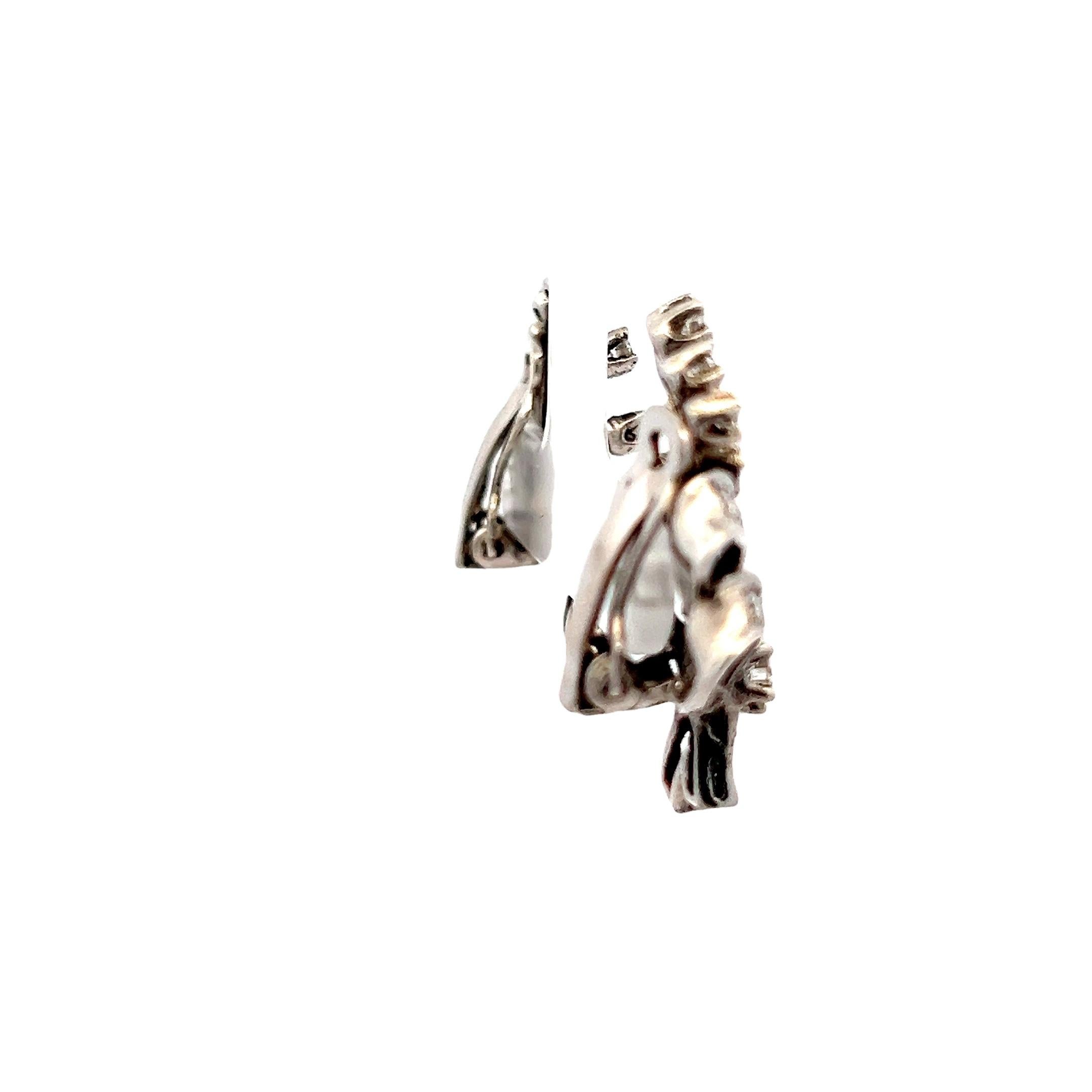 Boucles d'oreilles en or blanc 18 carats, 3 carats. Unisexe en vente