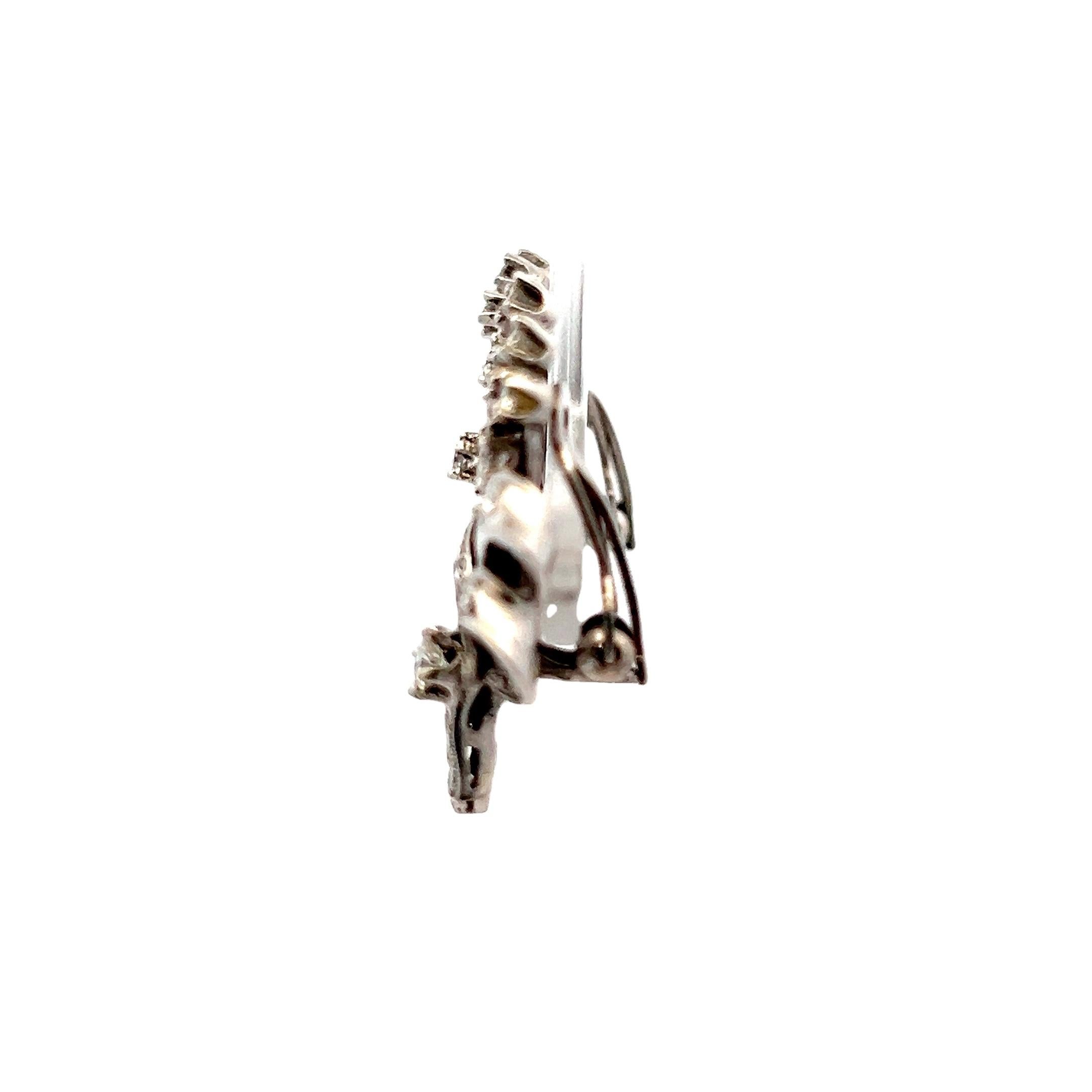 Boucles d'oreilles en or blanc 18 carats, 3 carats. en vente 3