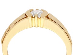 1950s Diamond Yellow Gold Solitaire Engagement Ring