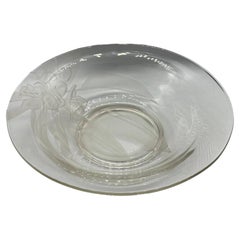 Vintage 1950's Dorothy Thorpe geätzte Kunstglas Hibiskus Schüssel