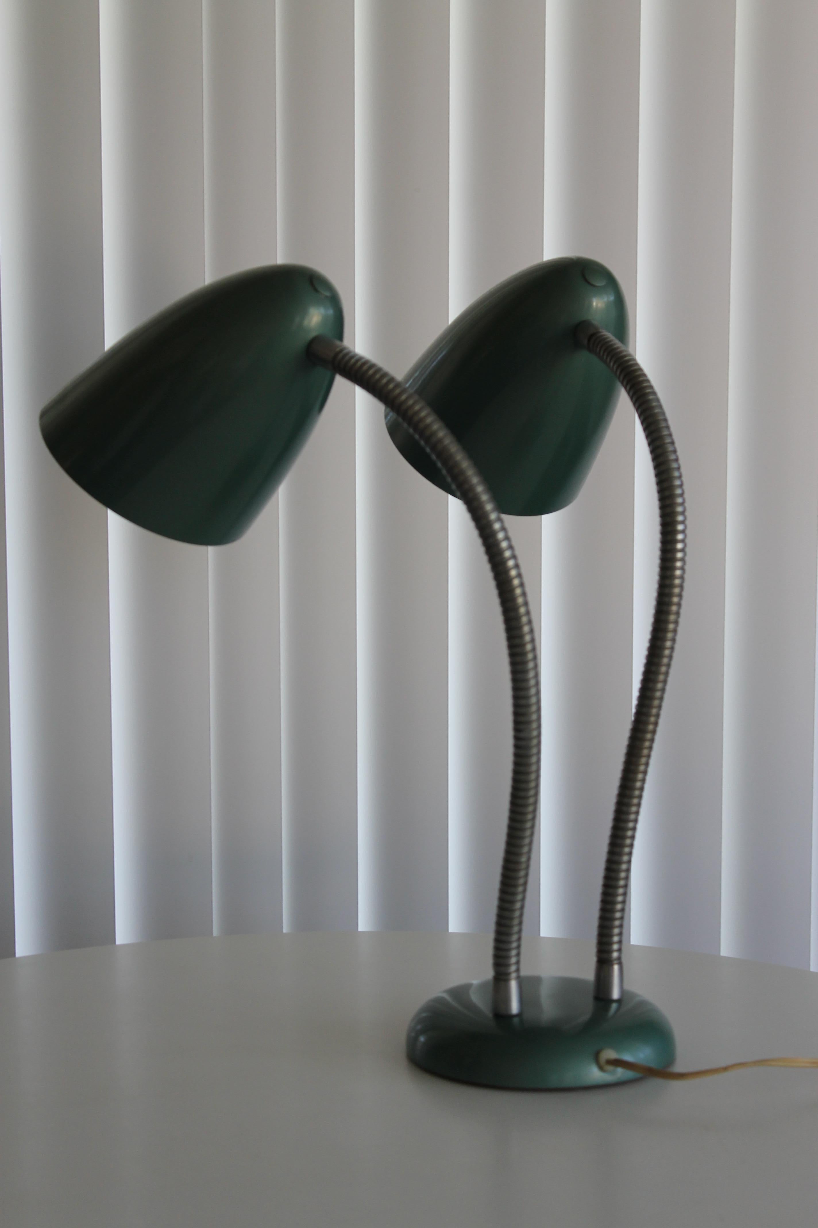 vintage double gooseneck desk lamp