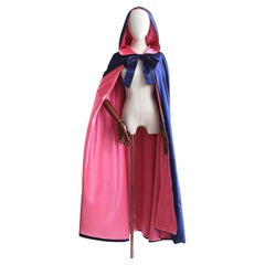 Vintage 1950's Duchess Satin Pink & Cobalt Cape