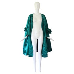 Vintage años 50 Abrigo de satén Duquesa Neiman Marcus US 4-10 UK 8-14