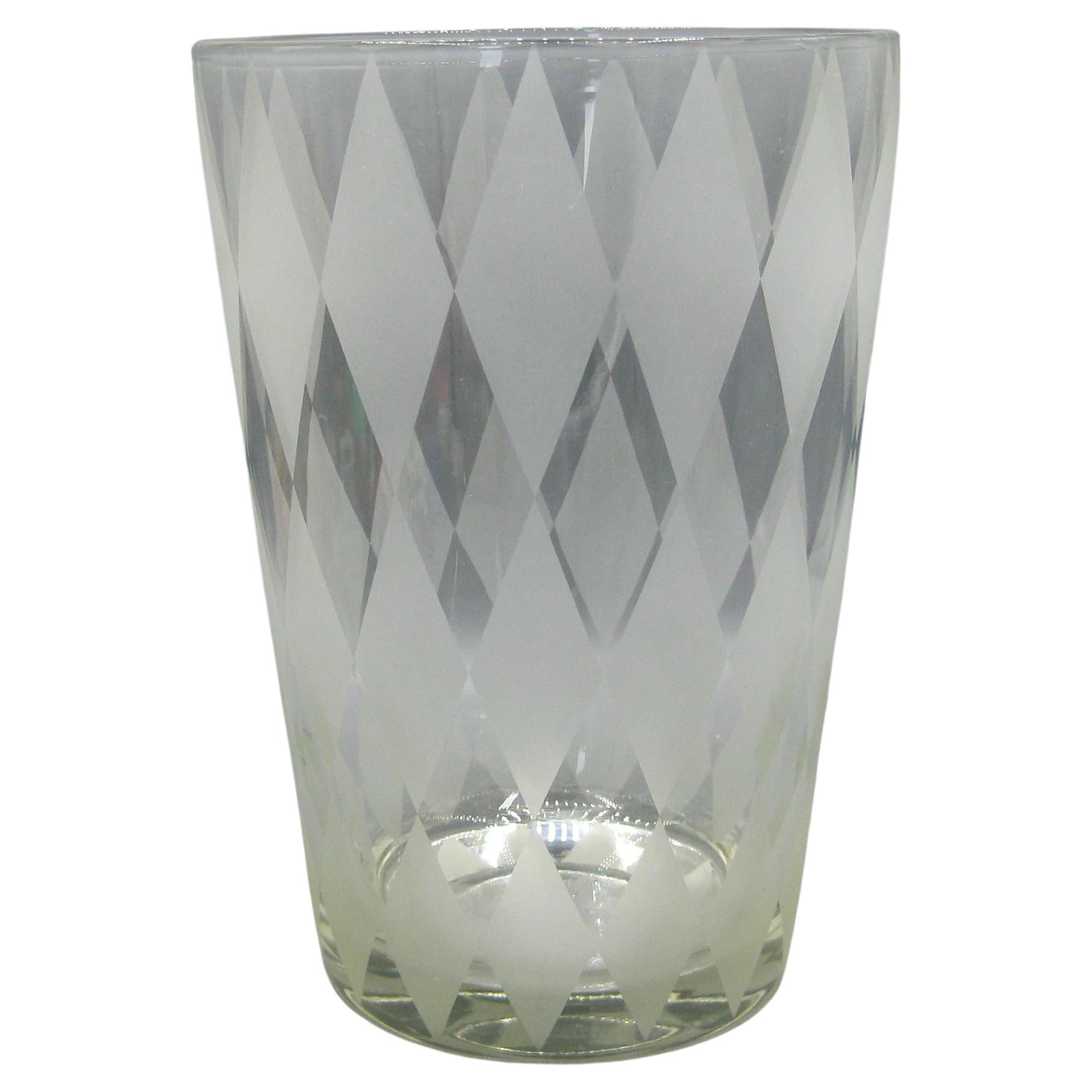 Vintage 1950 Duncan Niles Terry Vaso di vetro artistico inciso da 8" Artista elencato
