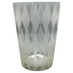Vintage 1950's Duncan Niles Terry Art Glass Etched 8" Vase Listed Artist