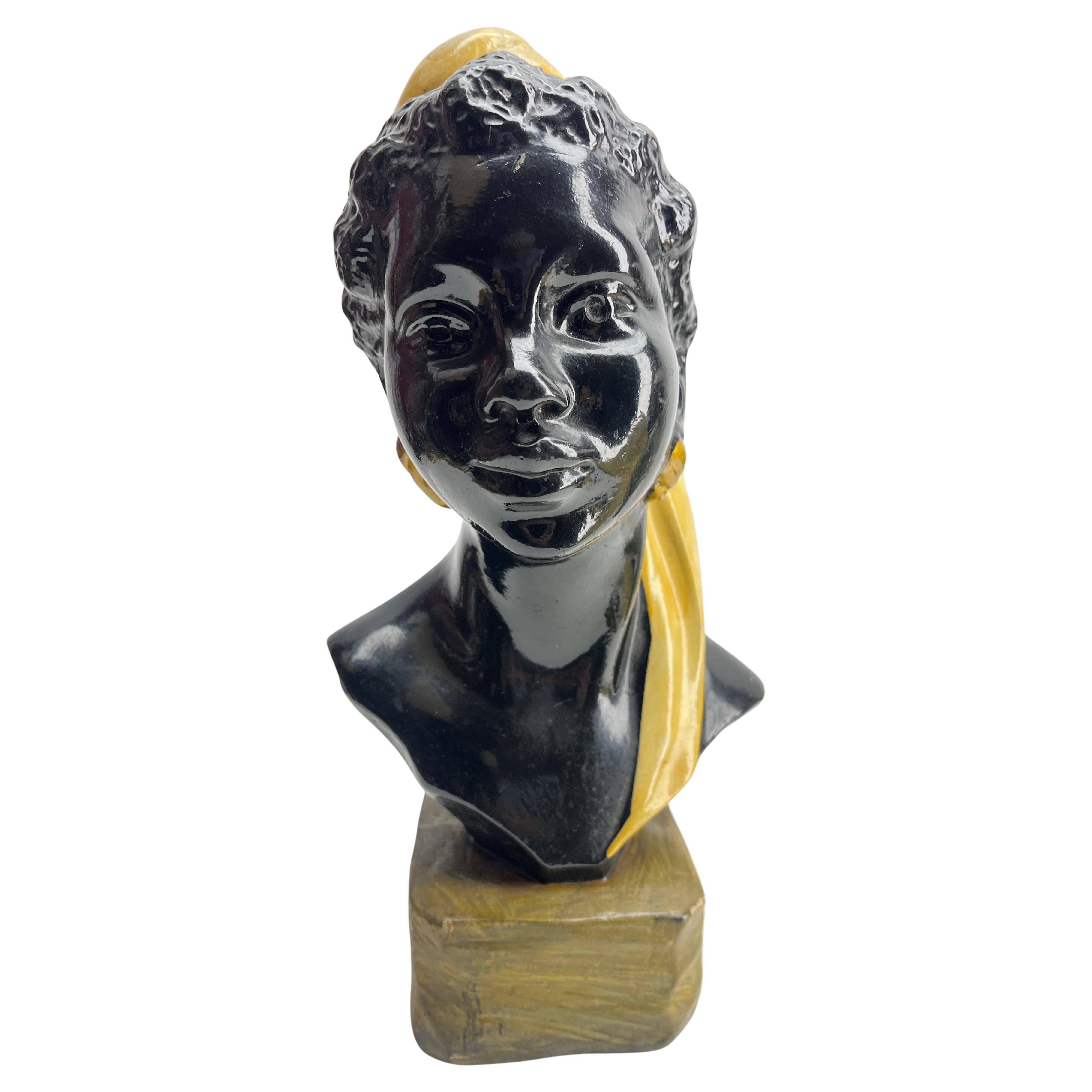 Inglese Vintage By 1950 Duron Busto in gesso nero in vendita