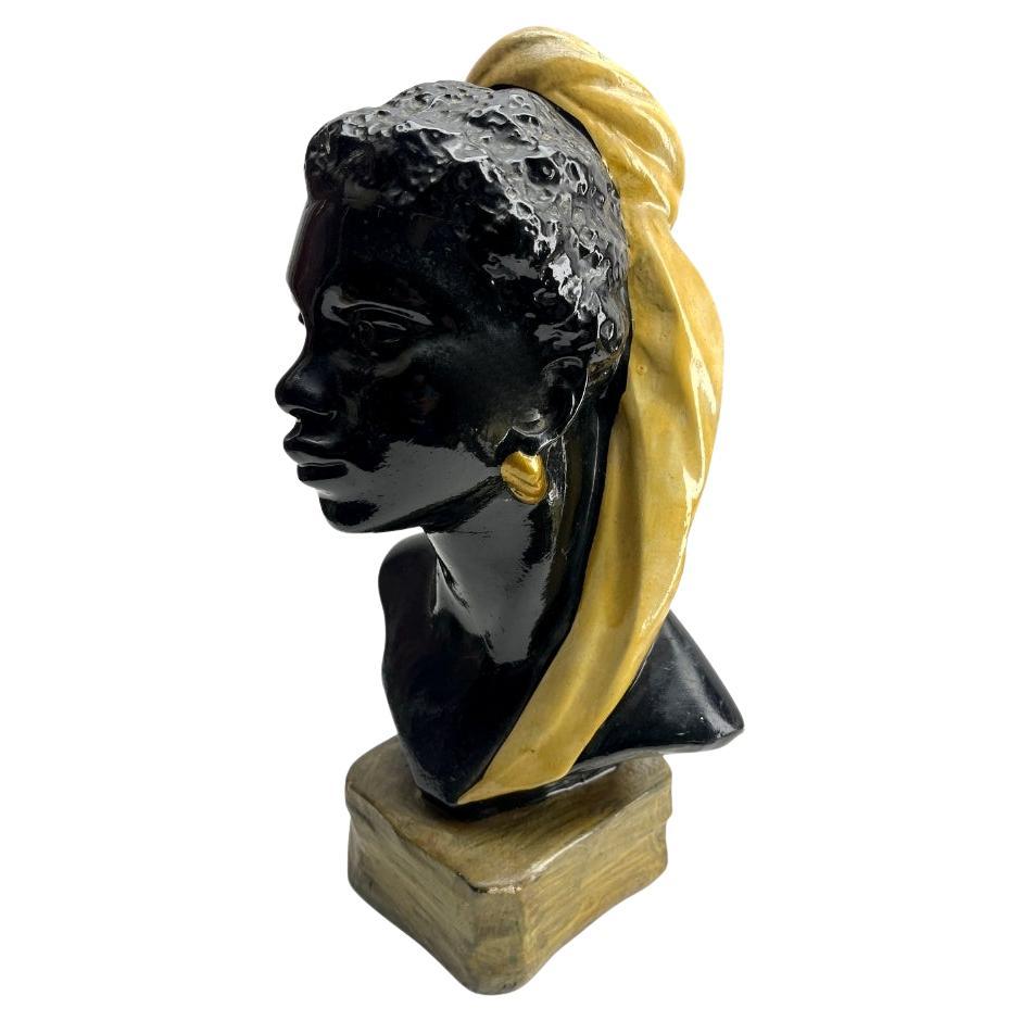 Vintage By 1950 Duron Busto in gesso nero in vendita