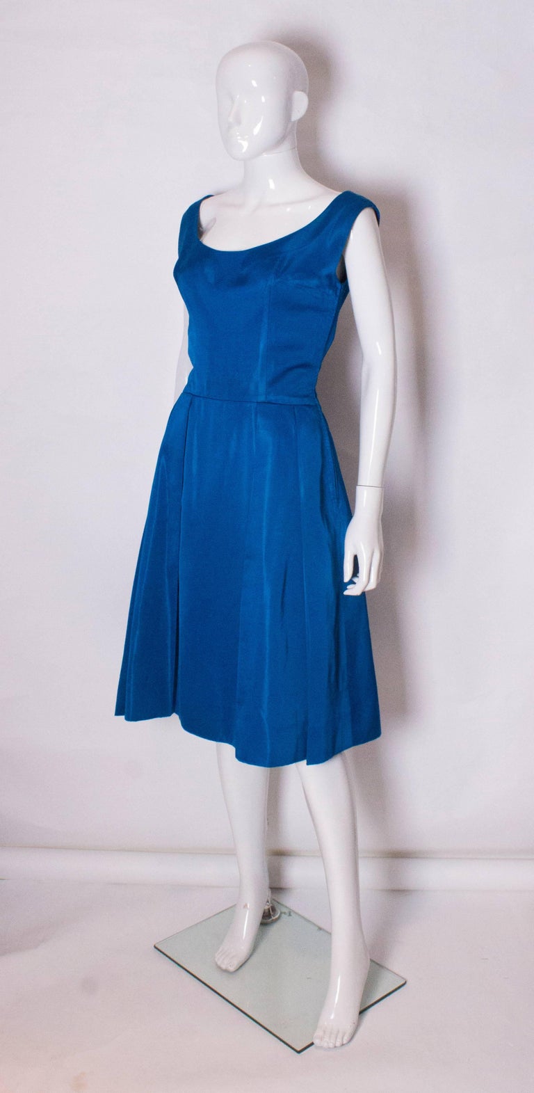 Vintage 1950s Electric Blue Cocktail Dress For Sale at 1stDibs | electric blue  evening dress, electric blue party dress, electric blue dresses