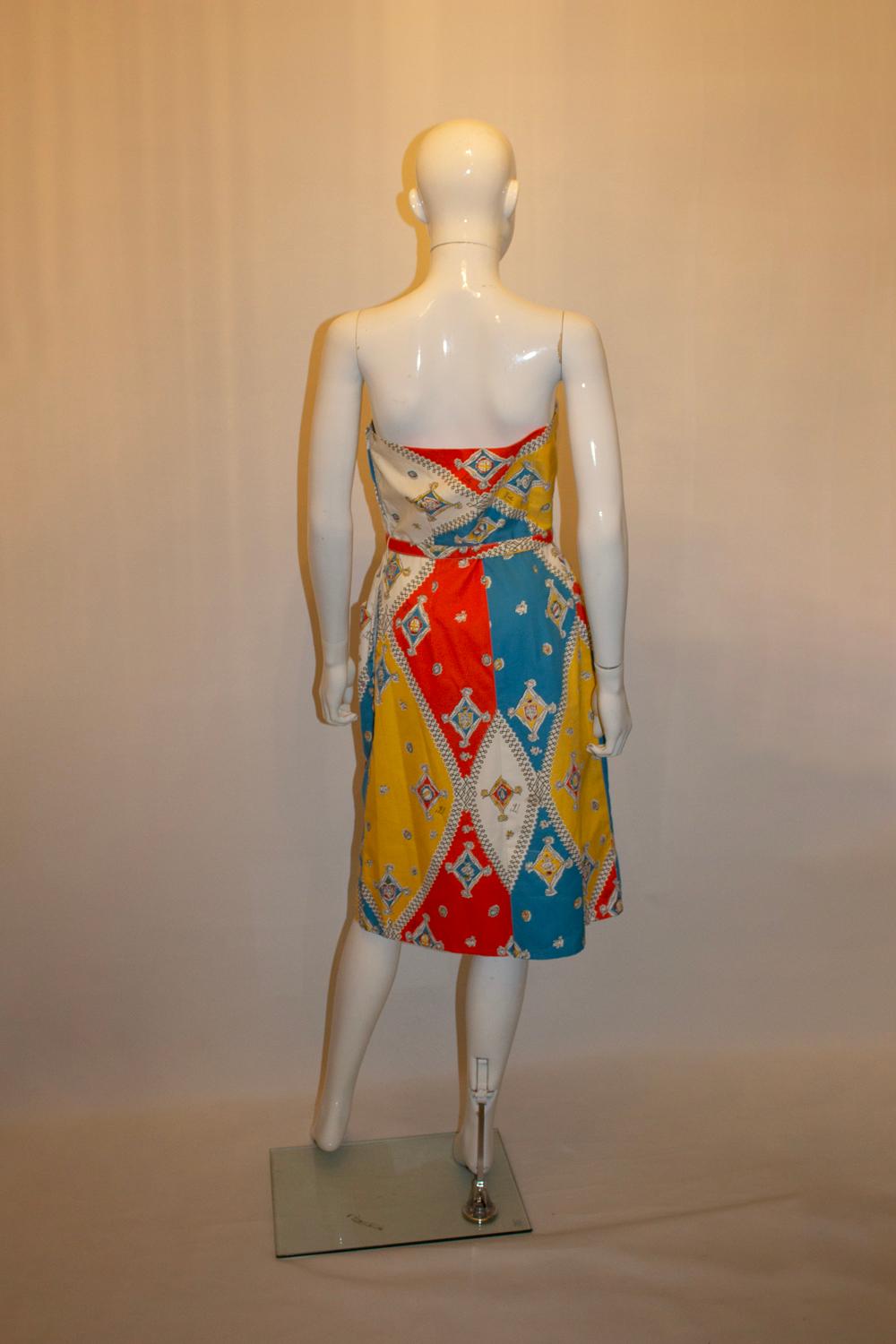 Vintage 1950er Emilio Pucci Baumwollkleid (Braun) im Angebot