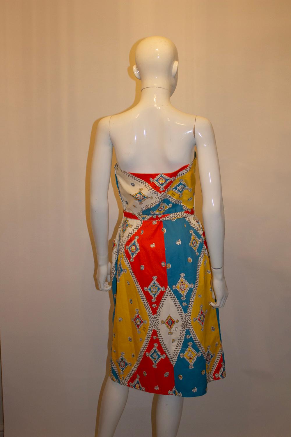 Vintage 1950er Emilio Pucci Baumwollkleid Damen im Angebot