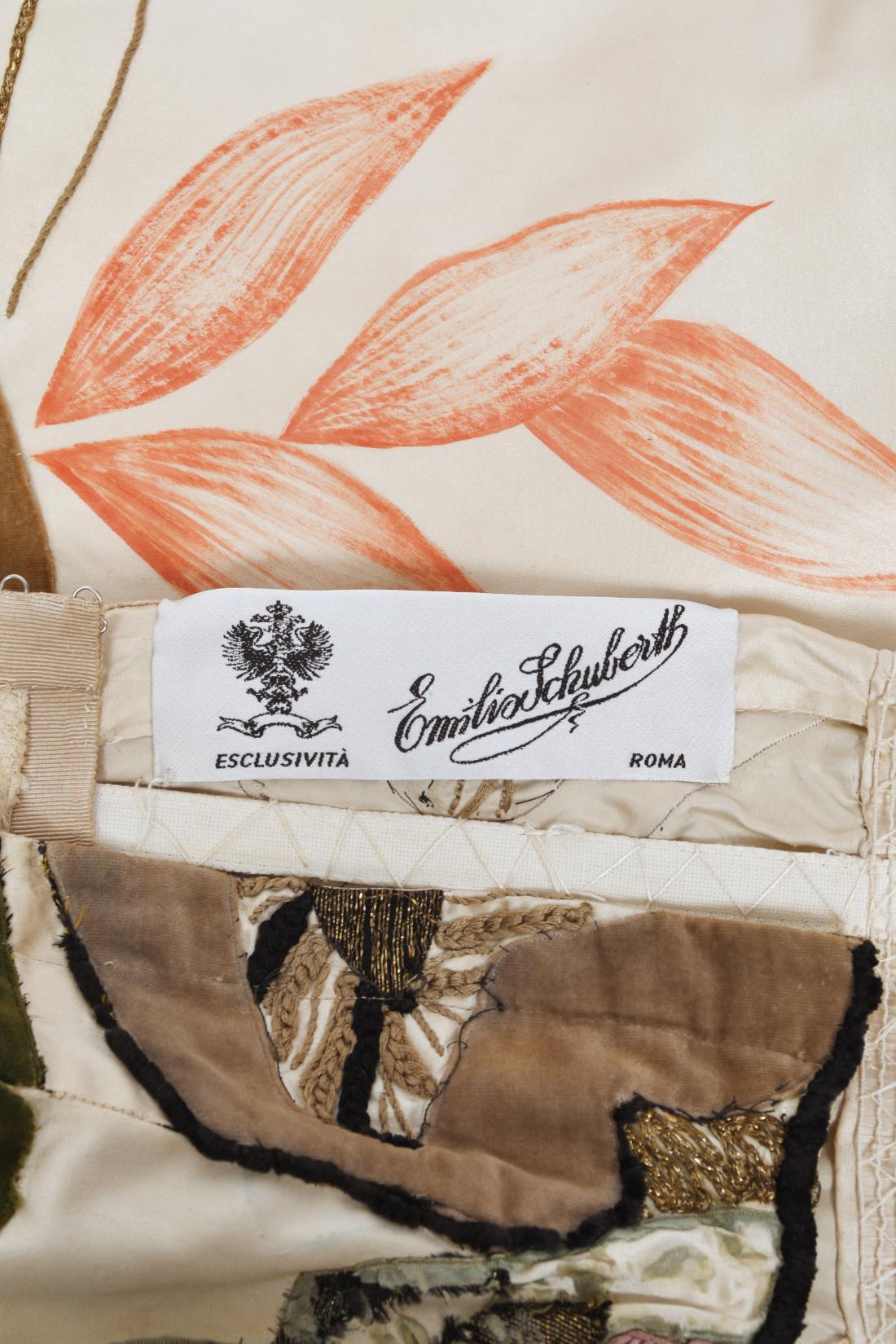 Importante abito in raso anni '50 Emilio Schuberth Italian Couture Under The Sea Motif in vendita 8