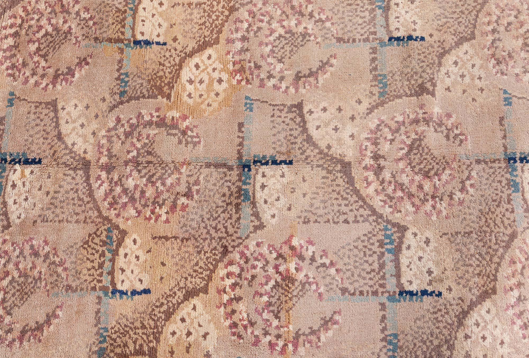 Vintage 1950s European Art Deco Rug Doris Leslie Blau In Good Condition For Sale In New York, NY