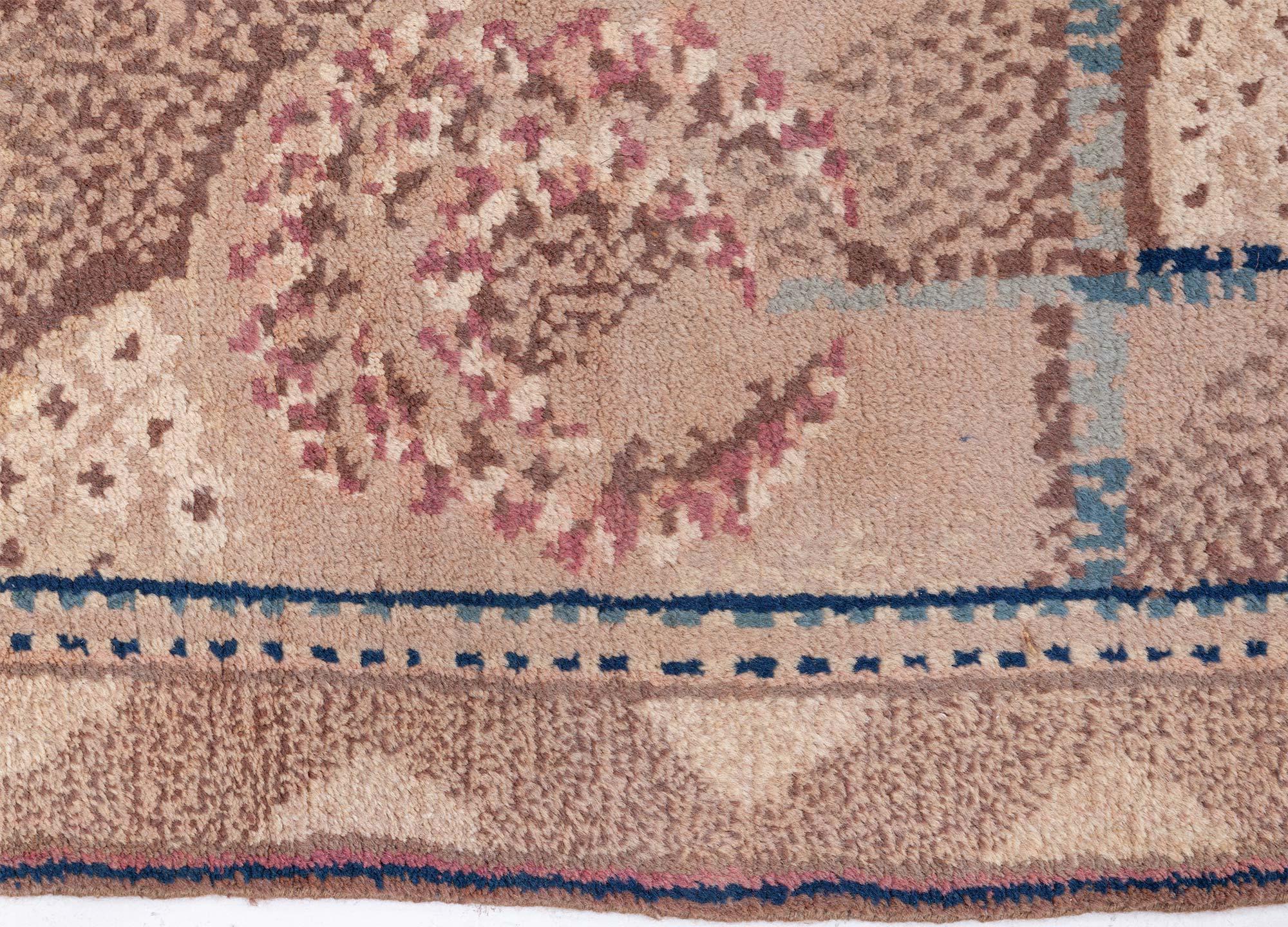 20th Century Vintage 1950s European Art Deco Rug Doris Leslie Blau For Sale