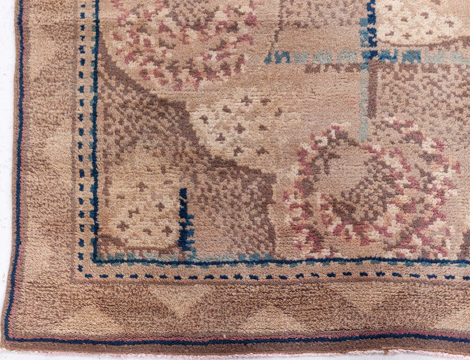 Vintage 1950s European Art Deco Rug Doris Leslie Blau For Sale 1