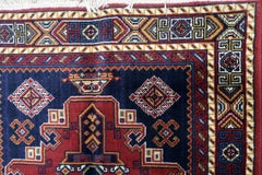 Vintage 1950s European Persian‑Style Shiraz Wool Rug 3.2' x 4.6' - 1C1232