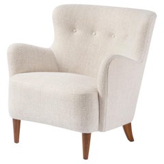 Vintage 1950s Finnish Armchair in Pierre Frey Fabric