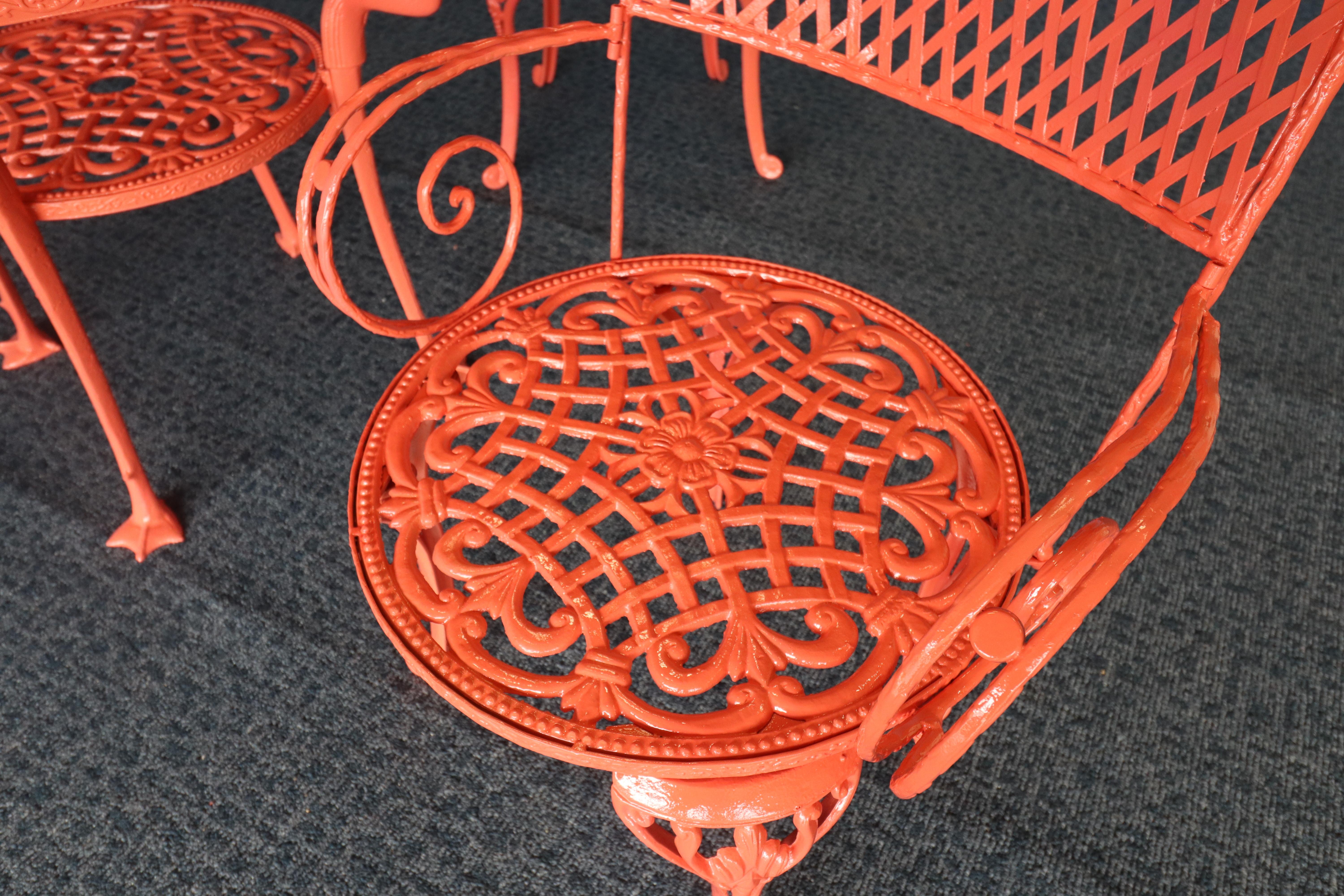 Vintage 1950s Flamingo-Themed Wrought Iron Patio Set – Rare Custom Design For Sale 6